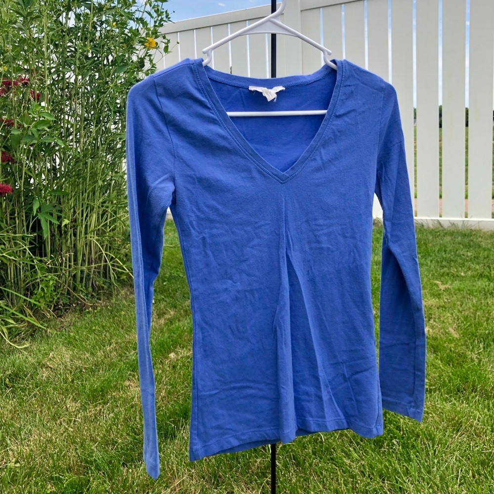 Periwinkle Blue- Long Sleeve-V-neck